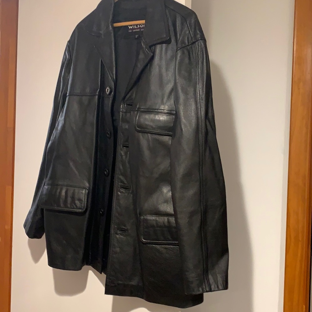Men’s Wilsons Black leather coat